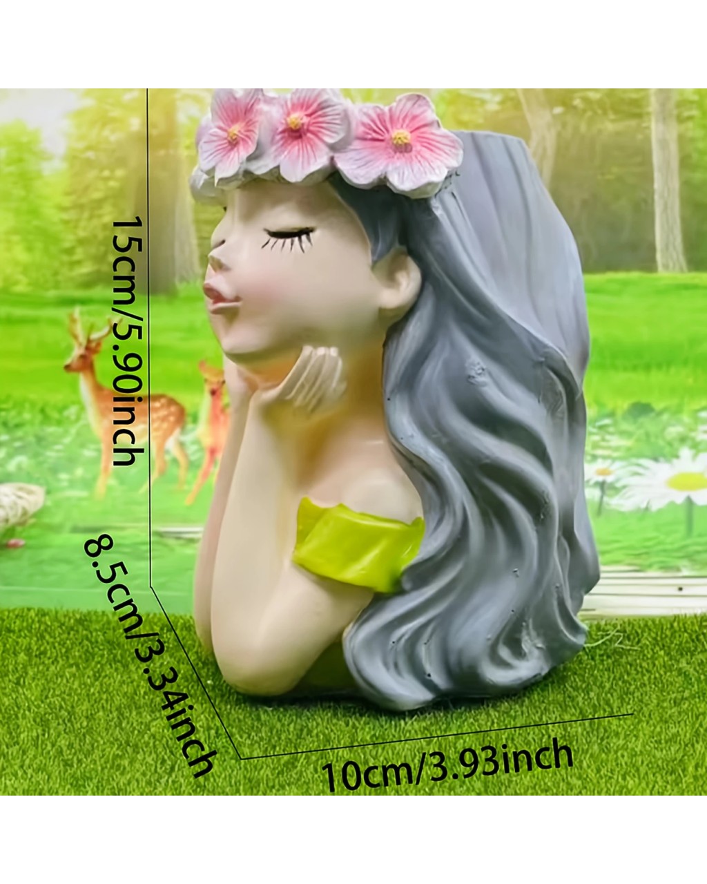 YY5903  Çekici Kız Tasarımlı Bohem Saksı Mumluk Kalemlik Silikon Kalıp